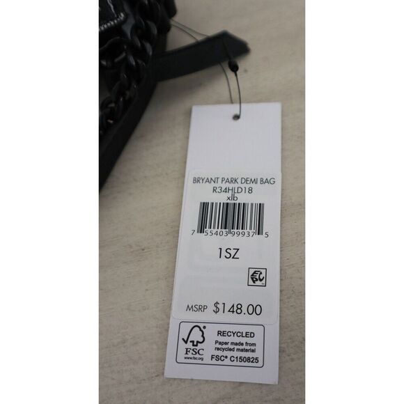 DKNY WMN's Demi White/Black Logo Bryant Park w/Chain Shoulder Crossbody Bag - Picture 11 of 14